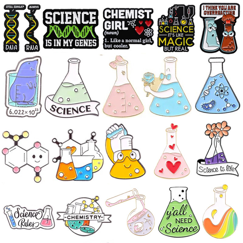 Science Experiment - Bros kerah Sains Enamel Pin tabung