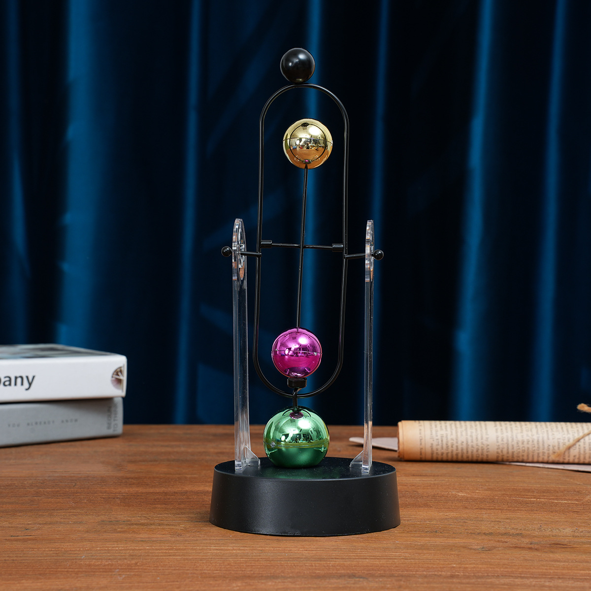 Newton Cradle Large - Newton Pendulum Perpetual Motion Decor Modern
